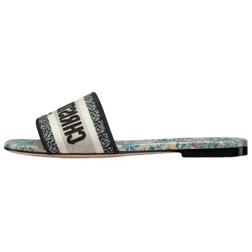 DIOR Dway Slide Slippers Women's Blue Black