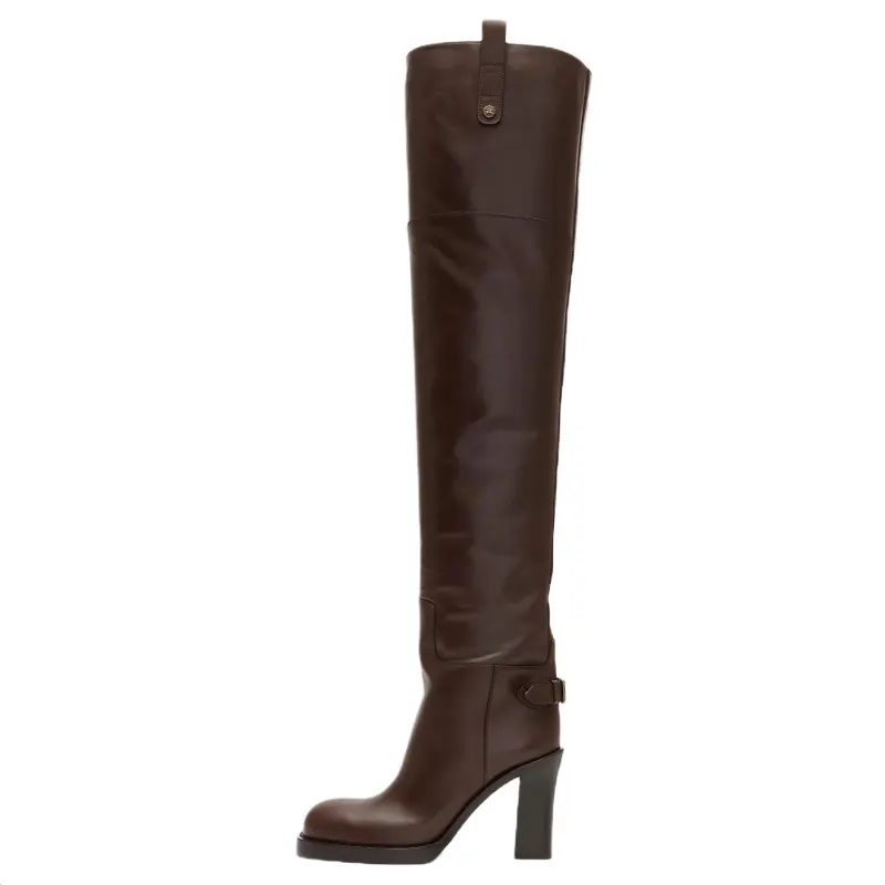Burberry Cavalier Over the knee Boots 8.5cm Women's Honey Brown