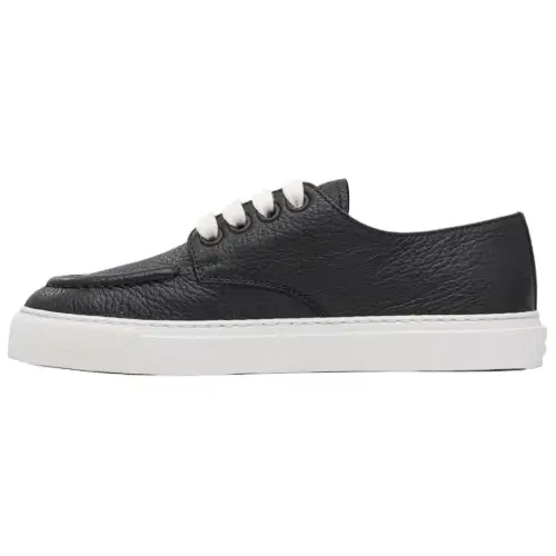 PRADA Leather Low top Skateboard Shoes Men's Black