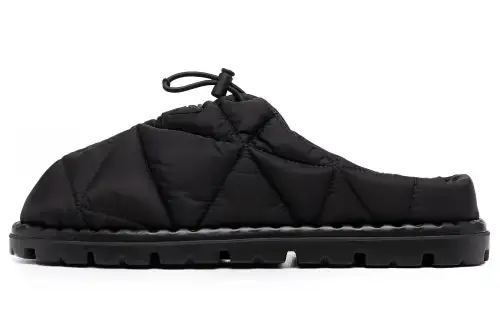 PRADA Re Nylon Closed Toe Slippers Men's Black