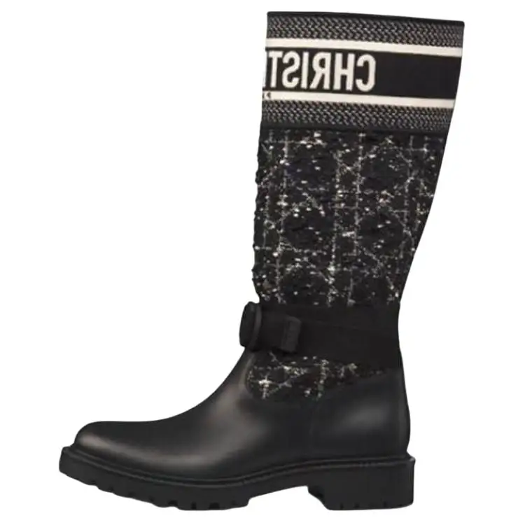 DIOR D Major Leather Ankle Boots Women's Black