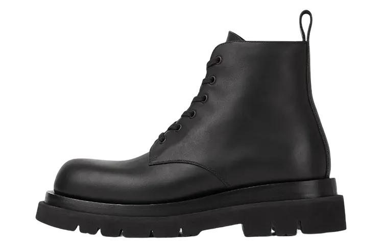 Bottega Veneta Lug Fashion Ankle Boots 5.5cm Men's Black
