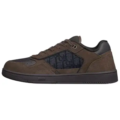 DIOR B27 Uptown Suede Low top Skateboard Shoes Men's Dark Brown