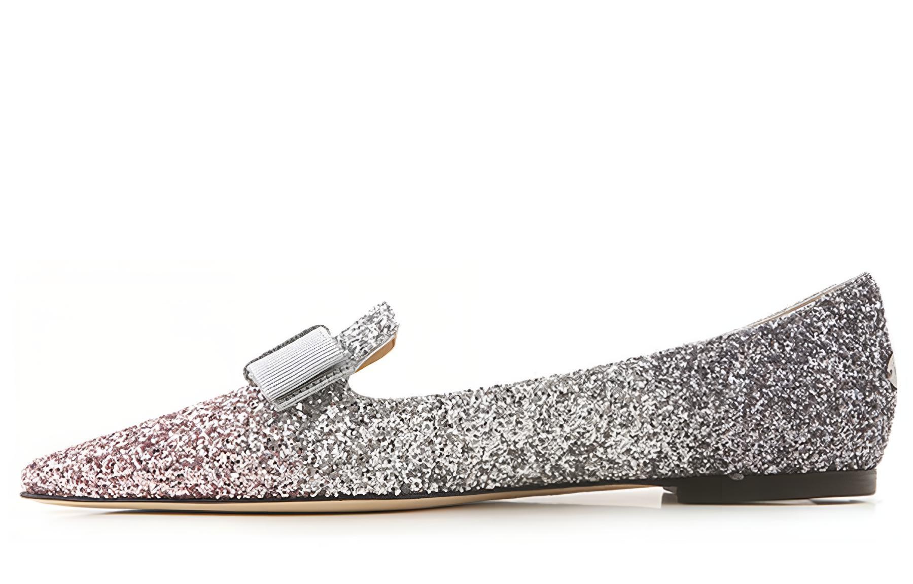 Jimmy Choo Gala Glittered Ballerina Flats