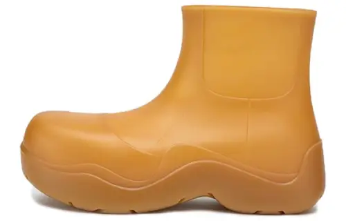 Bottega Veneta Puddle Rain Boots Rubber Ankle Boots Women's Brown