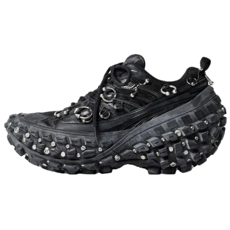 Balenciaga Defender Leather Low top Chunky Sneakers Women's Black
