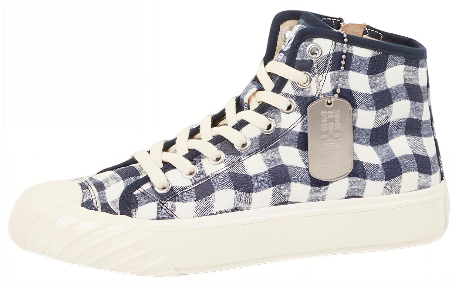 KENZO Takumi Takada Lace Up High top Stylish Skateboarding Shoes Women's Blue White