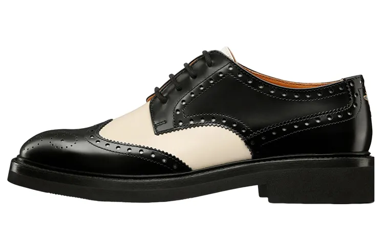 DIOR Teddy D Leather Skeleton Derby Shoes Casual Shoes Women's Black