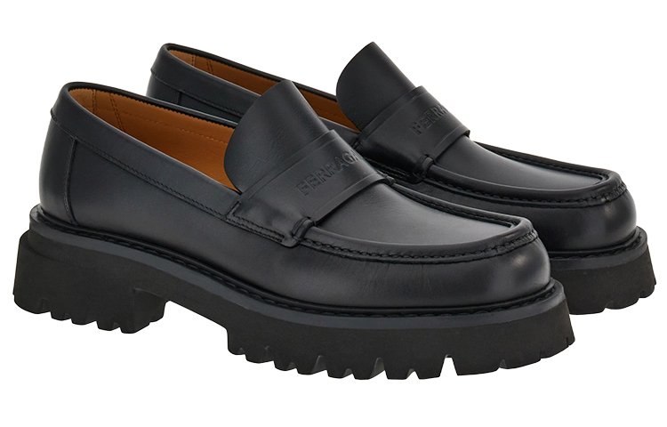 FERRAGAMO Logo-embossed Chunky Leather Loafers