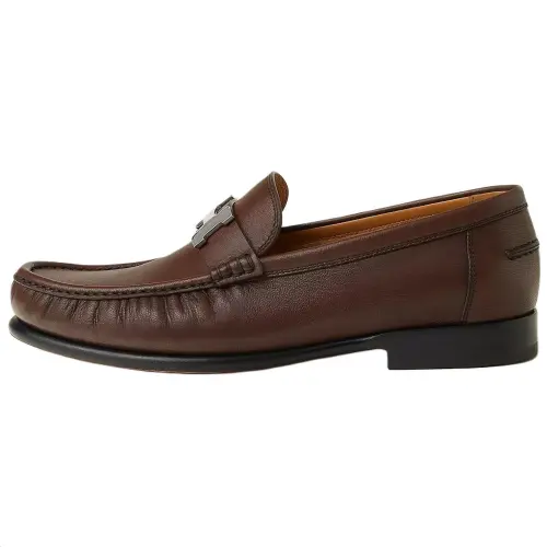 HERMES Karlo Sheepskin Loafers Men's Brown