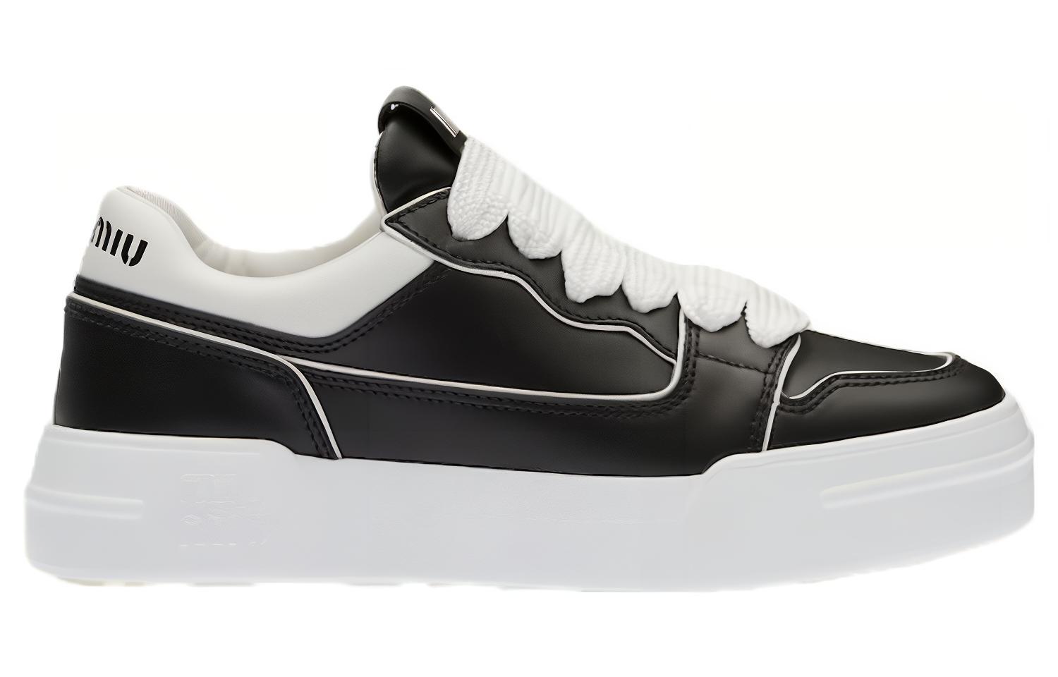 MIU MIU Low top Stylish Skateboarding Shoes Women's Black
