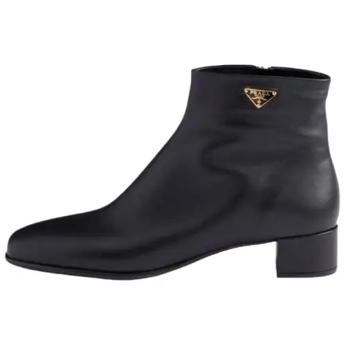 PRADA Sheepskin Ankle Boots 3.5cm Women's Black