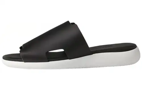 HERMES Embleme Slide Slippers Men's Black White