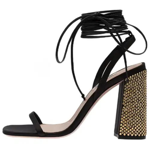 MIU MIU Satin One Strap Sandals Women's Black