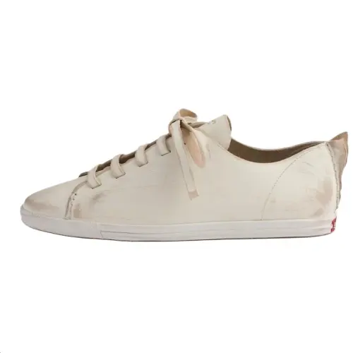 PRADA Leather Low top Skateboard Shoes Women's Chalk White