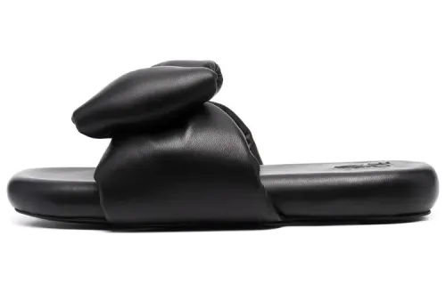 OFF WHITE Extra Padded Bow Slide Black Black Women's