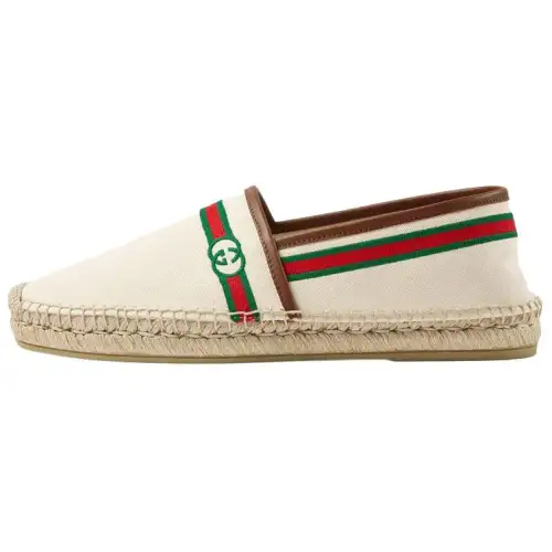 GUCCI Interlocking G Espadrilles Beige Women's