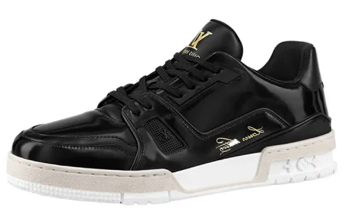LOUIS VUITTON Trainer Black Glazed Signature