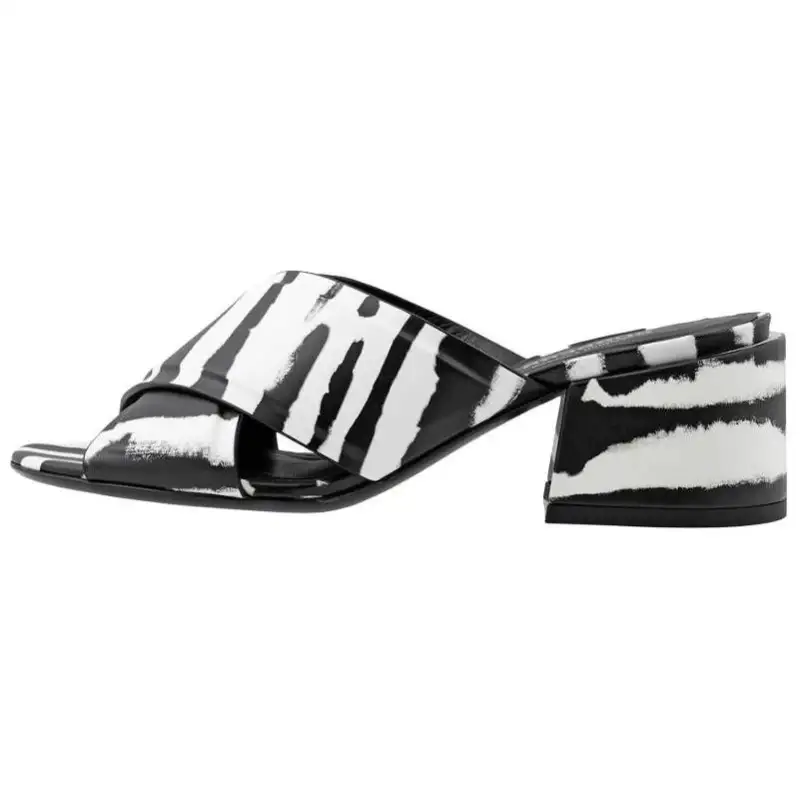 Burberry Slide Slippers Women's Black White