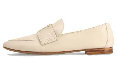 LOUIS VUITTON Capri Cow Leather Loafers Women's Beige