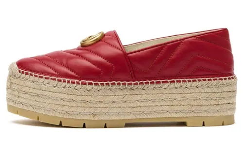 GUCCI GG Platform Espadrilles Women's Red
