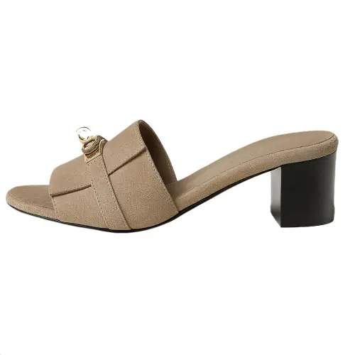 HERMES Gigi Slide Slippers 5cm Women's Beige