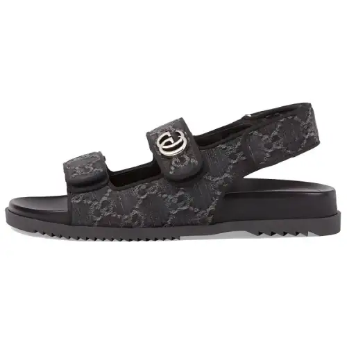 GUCCI Double G-plaque Denim Sandals