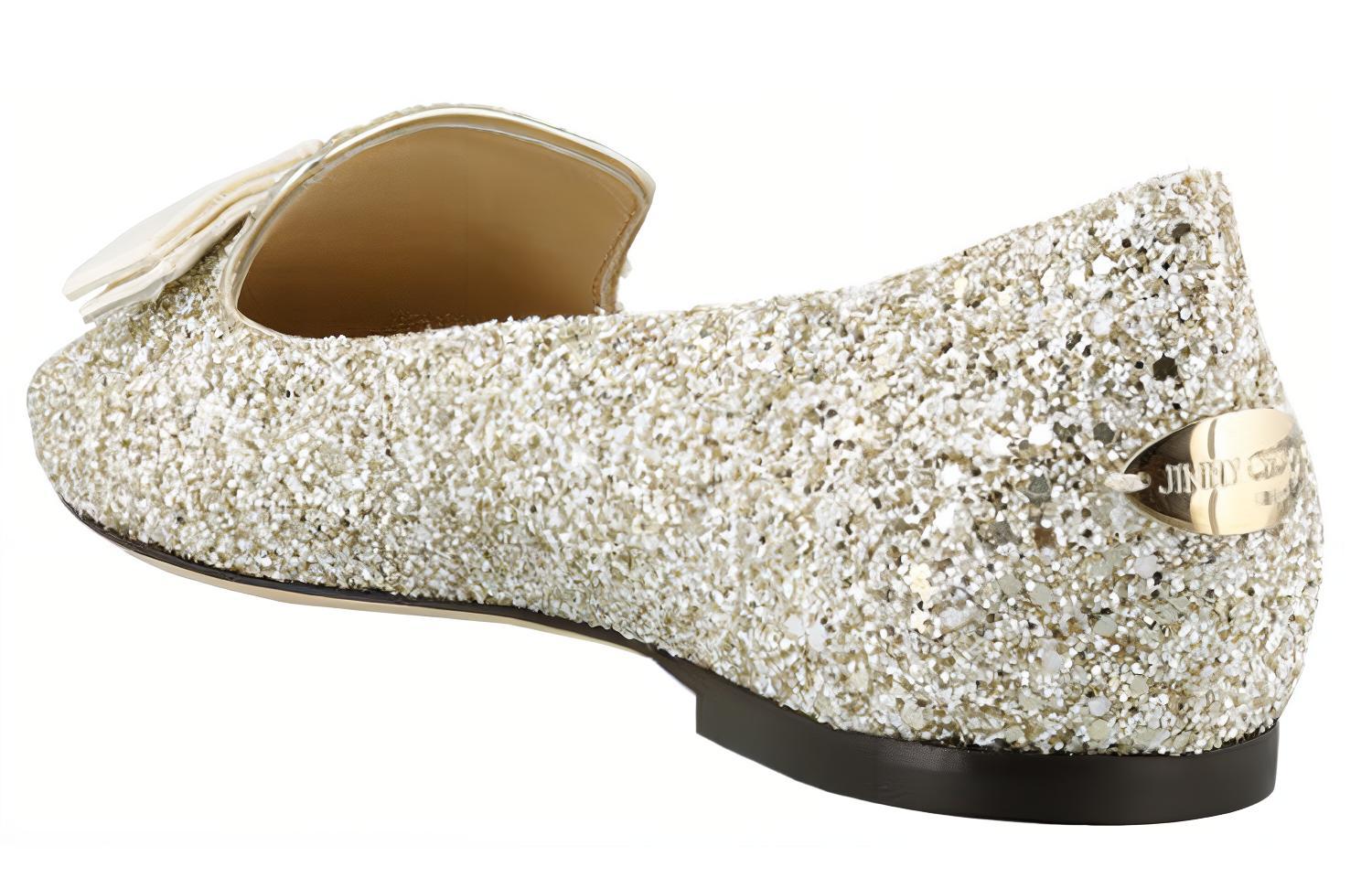 Jimmy Choo Gala Flat Low Vamp Casual Shoes Women's Moonlight Silver
