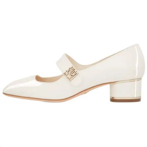 DIOR Miss Dior Chunky Heel High Heels 4cm Women's White