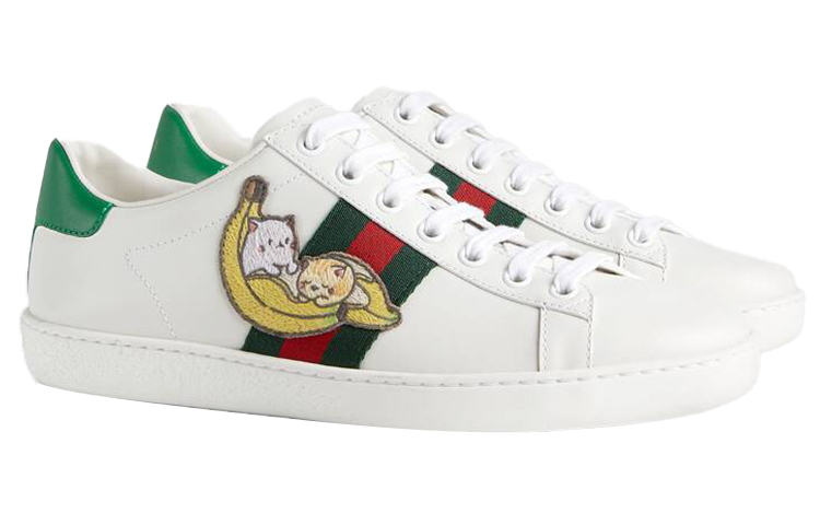 Мужские кеды Gucci x Bananya ACE (белый) — фото 2