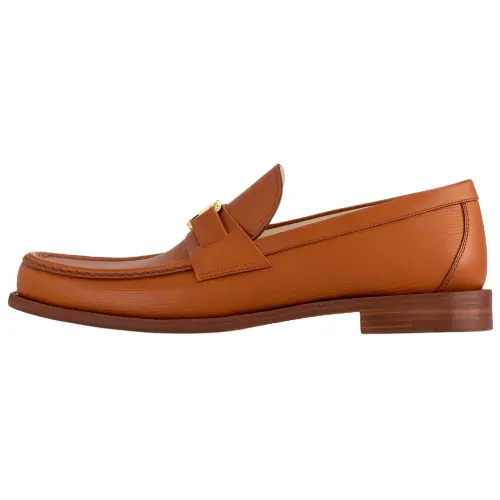 LOUIS VUITTON Major Calfskin Loafers Men's Brown