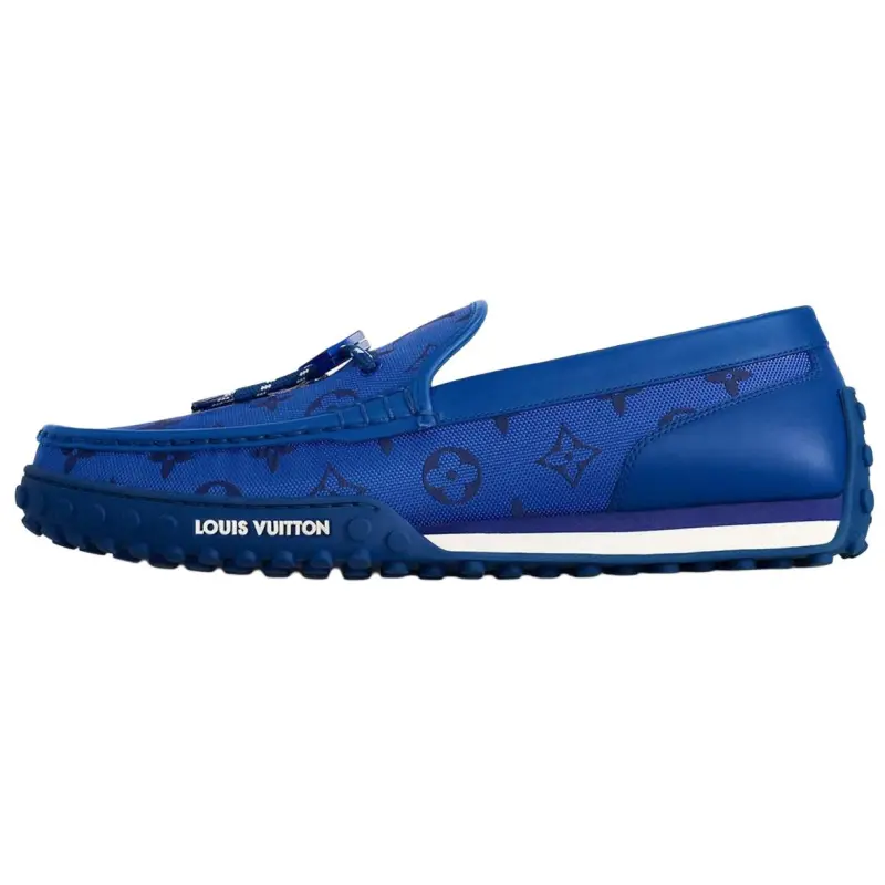 LOUIS VUITTON Racer Gommino Loafers Men's Blue