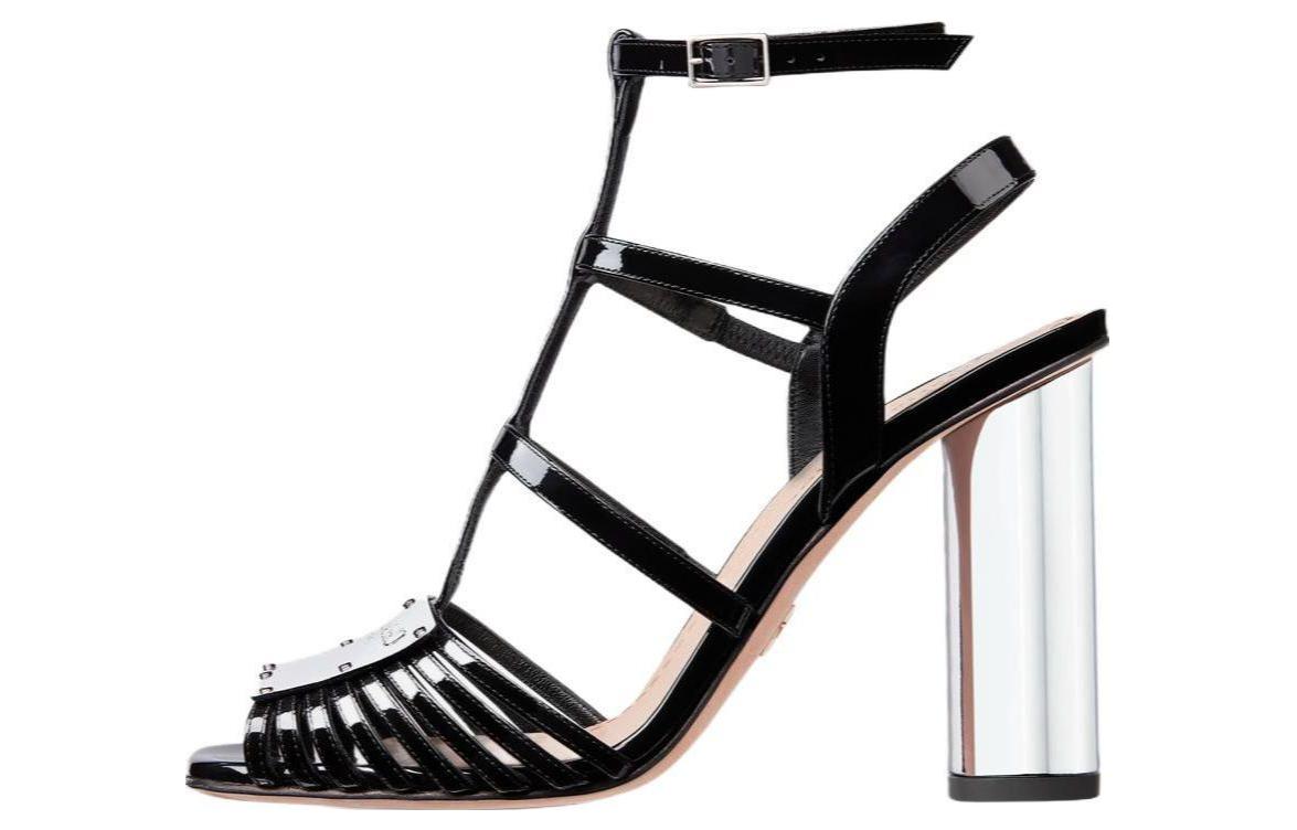 DIOR La Parisienne Dior Leather One Strap Sandals Women's Black