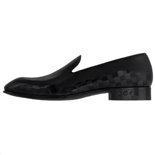 LOUIS VUITTON Auteuil Cow Leather Loafers Men's Pitch Black