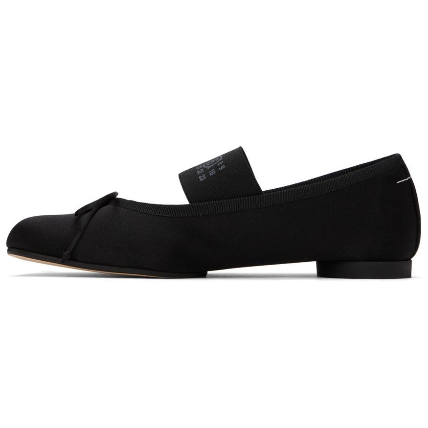 MM6 Maison Margiela Round toe elastic flat heel casual shoes women's black