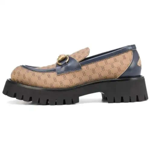 GUCCI Horsebit Casual Shoes Women's Brown