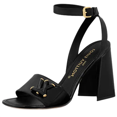 LOUIS VUITTON Shake One Strap Sandals 8.5cm Women's Black