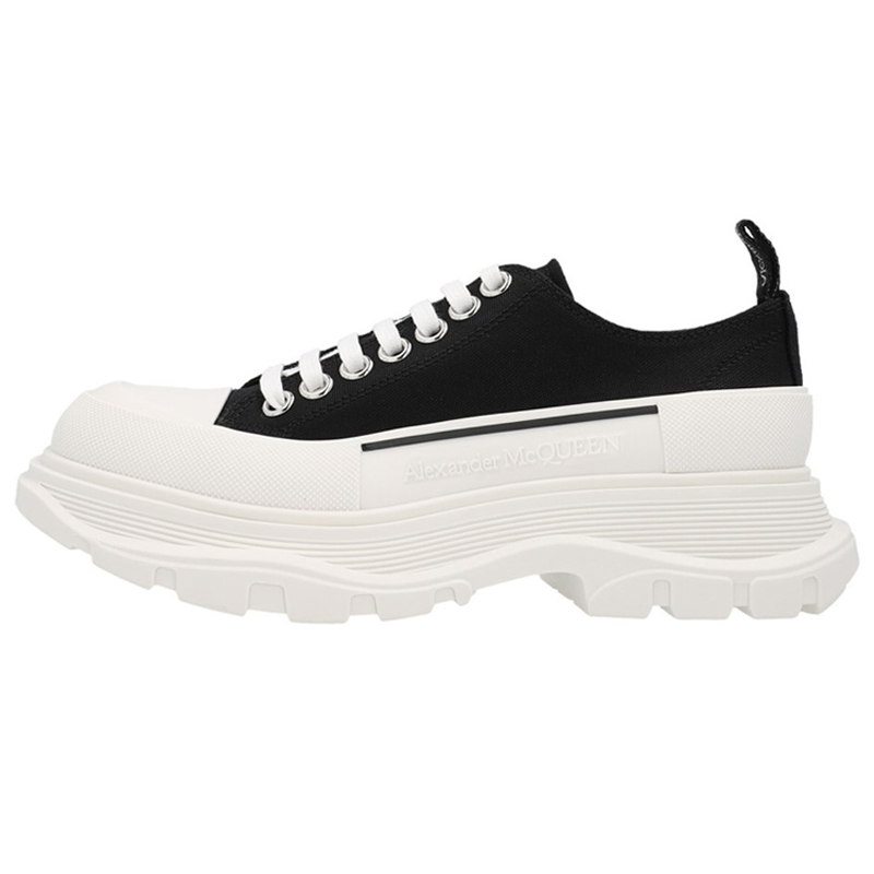 Alexander McQueen Интерьер Alexander McQueen Tread Slick Simple Простой со шнурками Носить -устойчивый низкий берцы женский белый черный