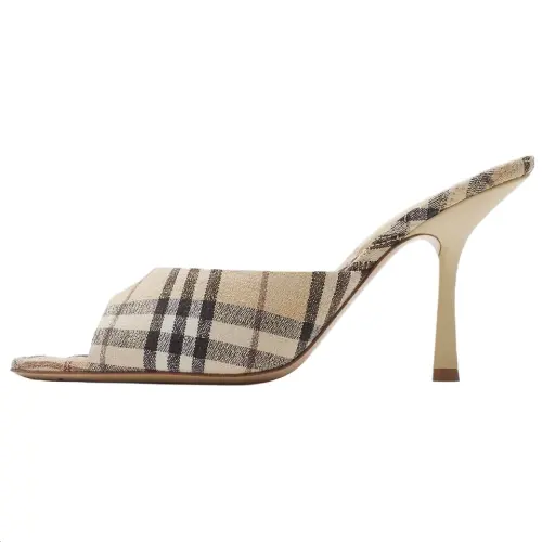 Burberry Slide Slippers 9cm Women's Beige