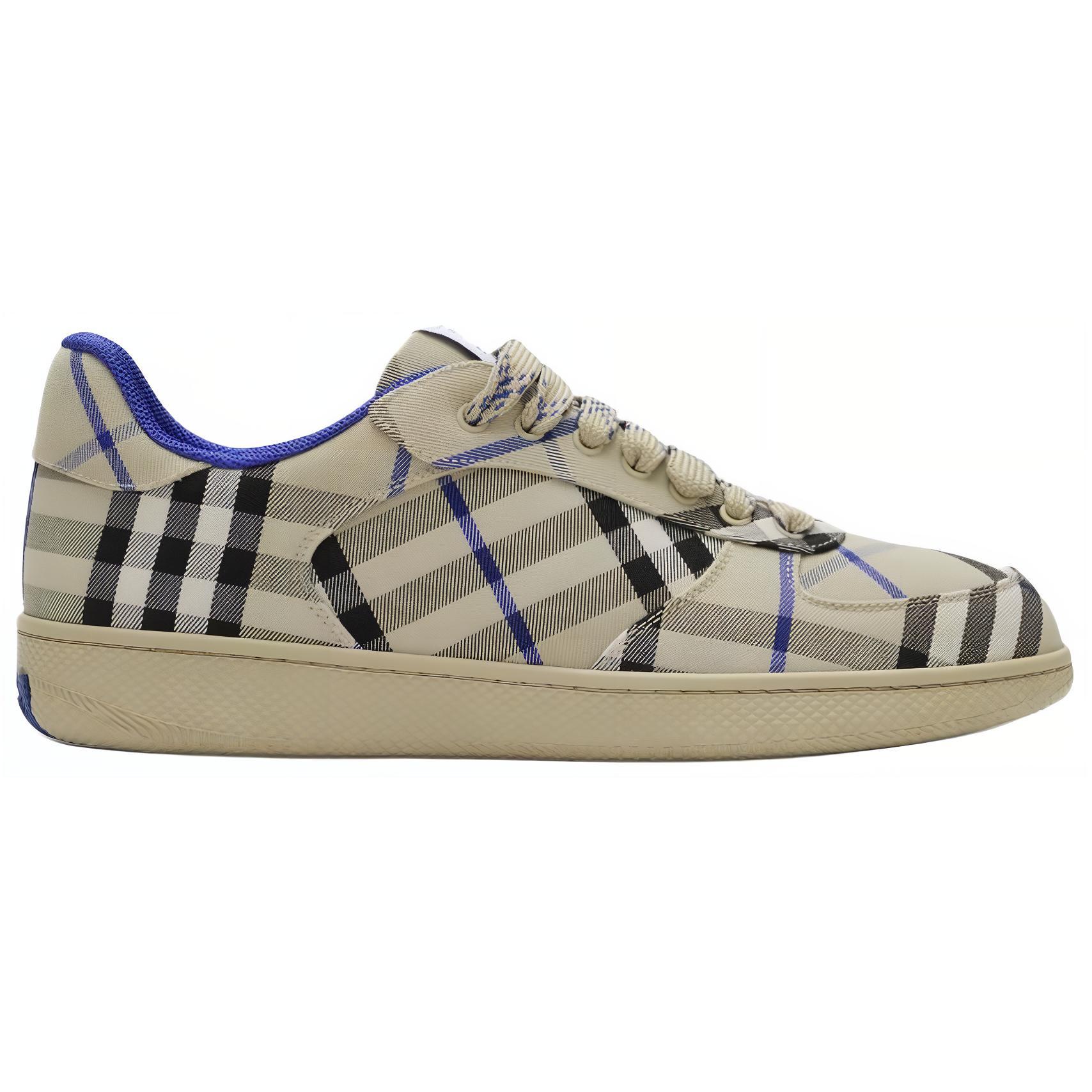 Burberry Terrace Plaid Low top Skateboard Shoes Men's Blue