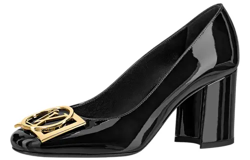 LOUIS VUITTON Madeleine Chunky Heel High Heels Women's Black