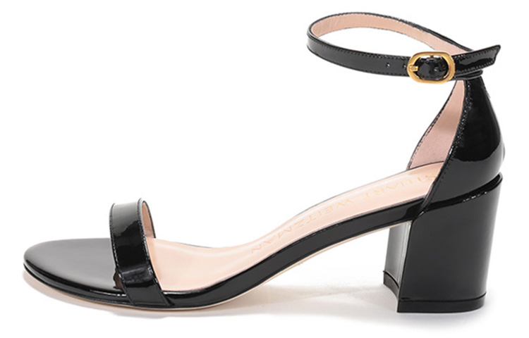 Stuart Weitzman/SW Leather One Strap Sandals Women's Black