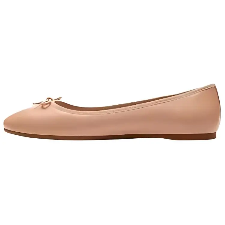 COACH Abigail Leather Flat Casual Shoes 0.6cm Women's Beige