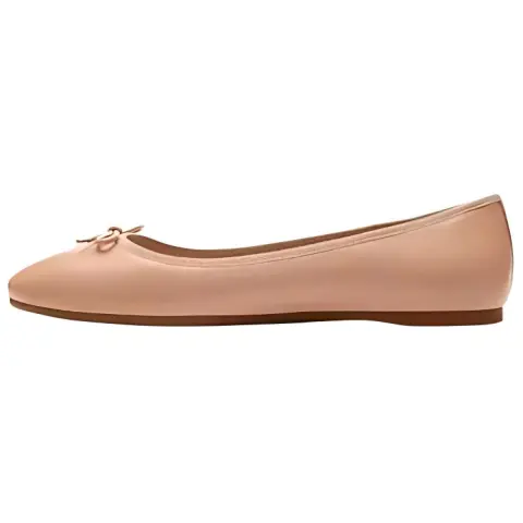 COACH Abigail Leather Flat Casual Shoes 0.6cm Women's Beige