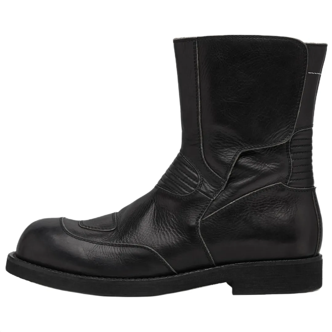 MM6 Maison Margiela Calfskin Ankle Boots Men's Black