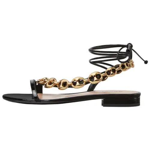 GUCCI Marina Leather One Strap Sandals Women's Black