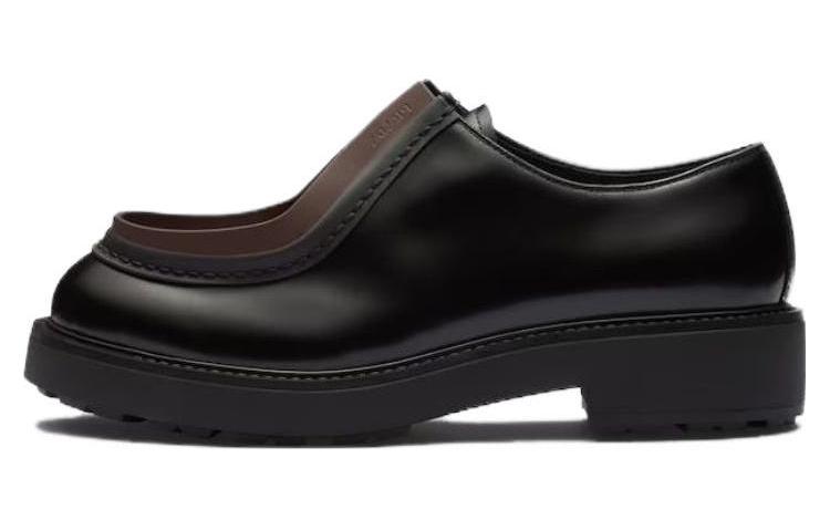 Мужские лоферы Prada лоферы (черно-бурые)