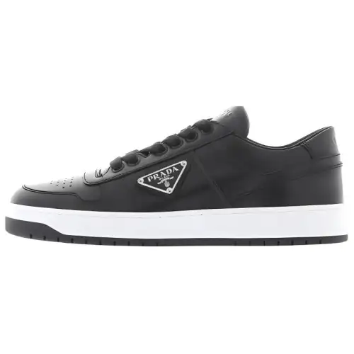 PRADA Leather Low top Skateboard Shoes Women's Black