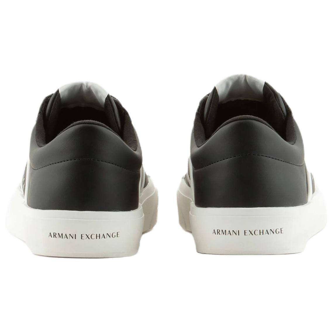 ARMANI EXCHANGEAE Leather Low top Skateboard Shoes Men's Black