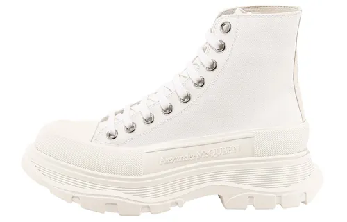 Alexander McQueen Tread Slick Boot Canvas White White Women's
